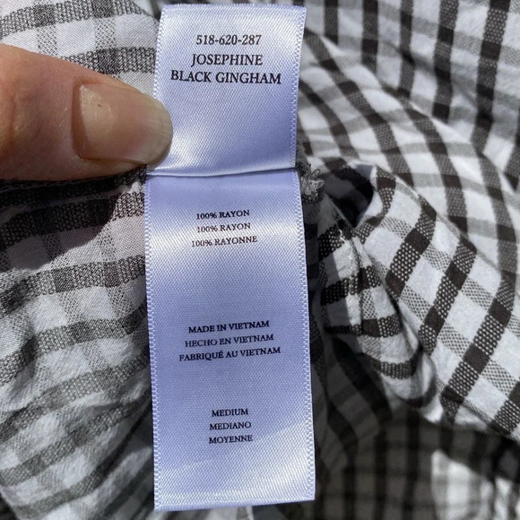 Rails Josephine black gingham button down blouse size M - Picture 10 of 12